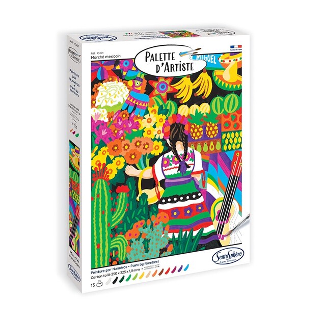 SENTOSPHERE PALETTE D'ARTISTE Maľovanie podľa čísel Mexický trh
