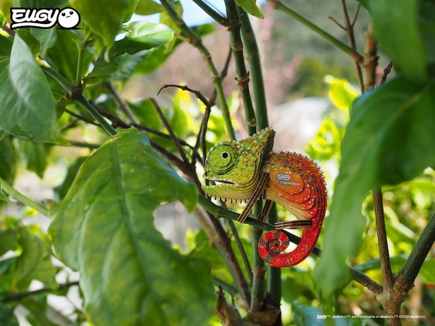 EUGY Chameleon 3D kartonová skládačka