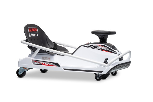 Beneo Motors Go-Kart da drift 24V, bianca, 300W Motore Brushless, Batteria al litio, Dr