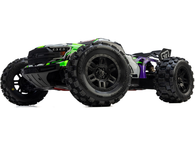 Pro-Line ruota 1:16, pneumatico Badlands, cerchio nero H12mm (2): Arrma Mini Kraton