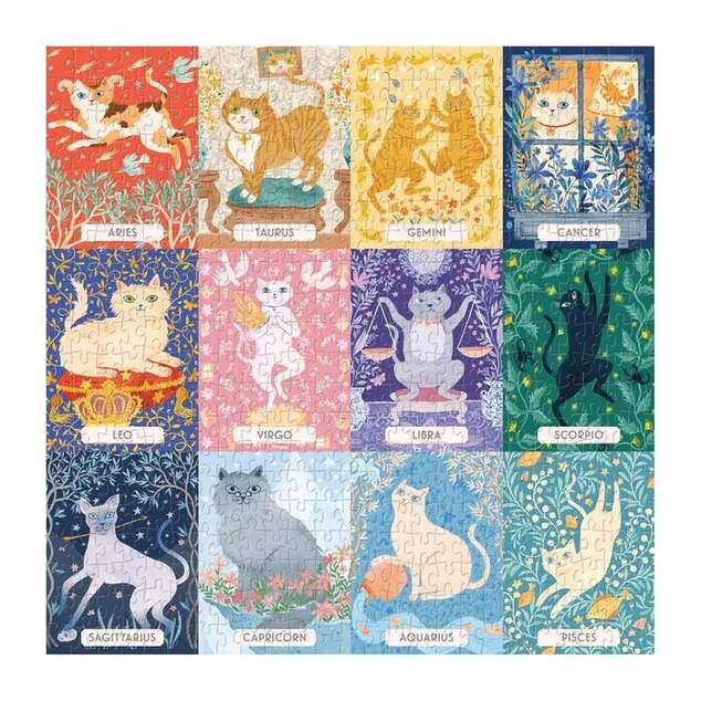 Puzzle Galison Zodiacul Pisicilor 500 de piese