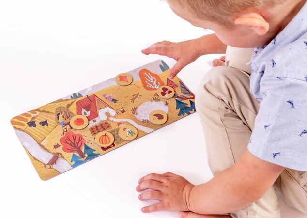 KukiKuk 80063 - Veľké Puzzle loto Ročné obdobia