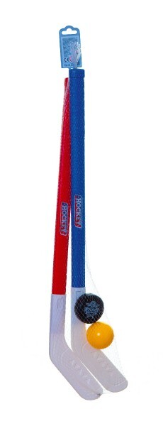 Hokejka pozemná 2ks plast 72cm + florbalová loptička + plastový puk