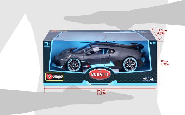 Bburago 1:18 TOP Bugatti Divo Grey