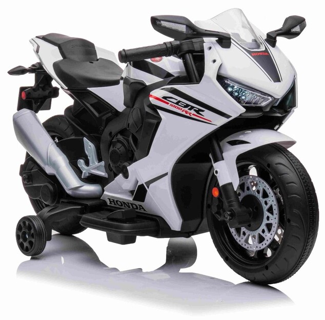 Elektrická Motorka HONDA CBR 1000RR, Licencované, 12V batéria, Plastové kolesá, biela