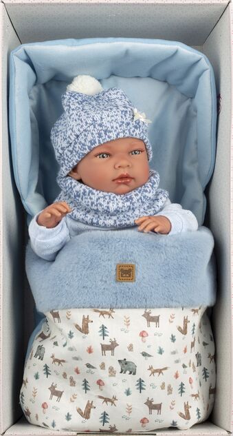 Llorens 73825 NEW BORN NIÑO - muñeca bebé realista con cuerpo de vinilo completo