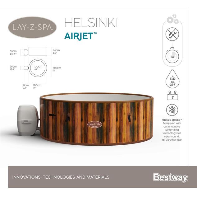 Bestway 60025 Nafukovacia vírivka Lay-Z-Spa 180 x 66 cm Helsinki AirJet
