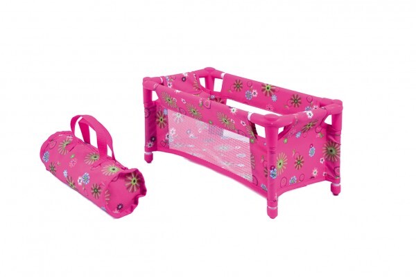 Postieľka pre bábiky kov/plast rozkladacia v látkovej taške 27x14x10cm