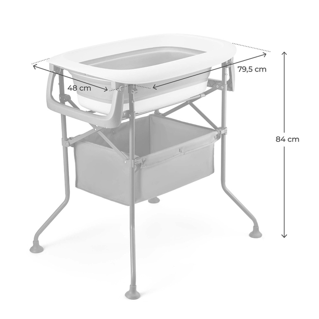 Kinderkraft Wickeltisch mit Badewanne Bubbly Grey