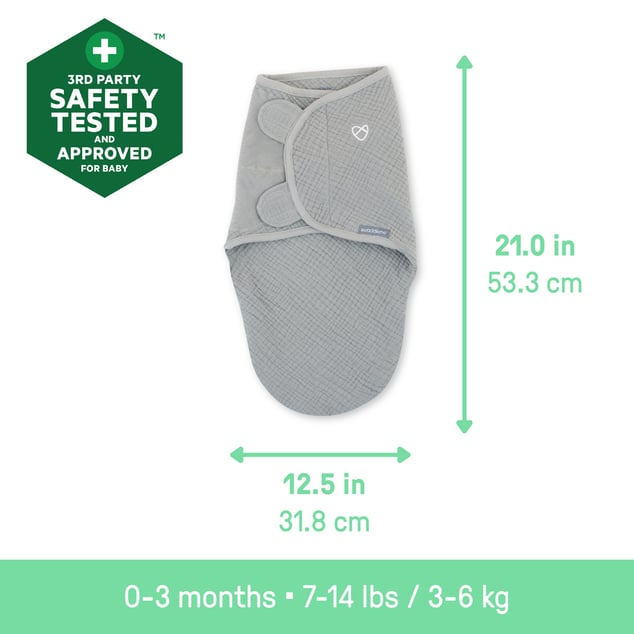 INGENUITY Zavinovač SwaddleMe™ Uliatka muslin 1 TOG 0-3m Cream/Cashew, 2 kom