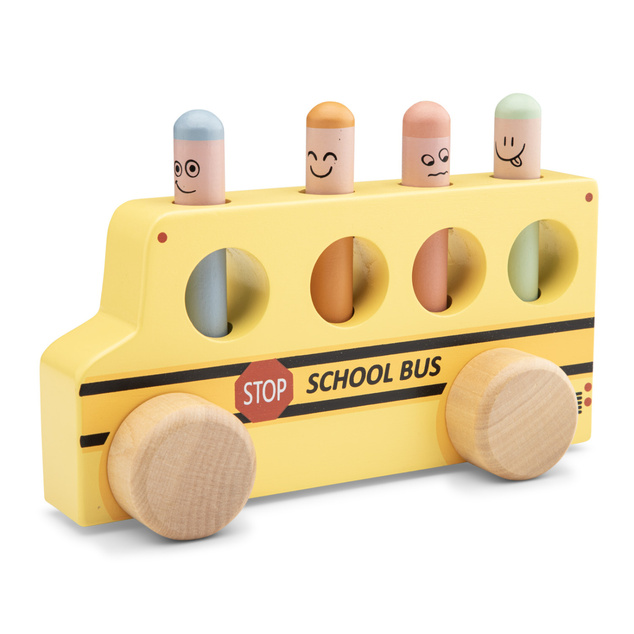 New Classic Toys Pop-up - vyskakovacie štipce - školský autobus