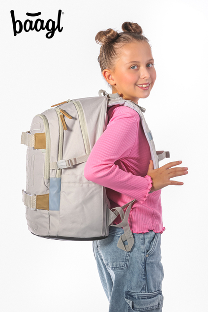 BAAGL SET 5 Skate Mist: Rucksack, Federmäppchen, Sporttasche, Gürteltasche, Laptop-Hülle