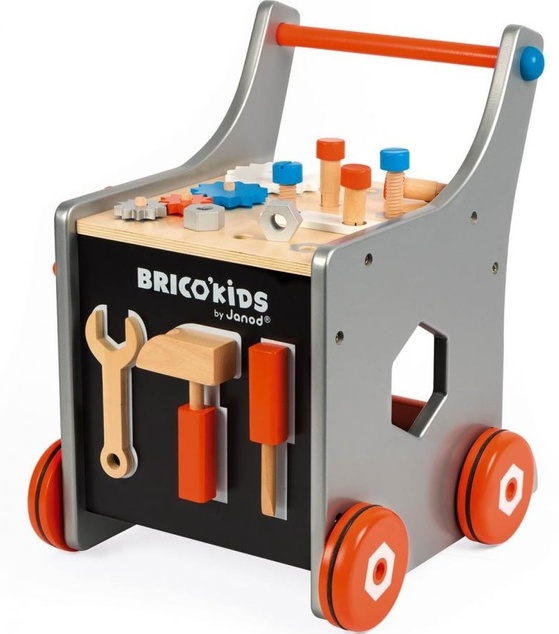 Janod BricoKids Chodítko a vozík s náradím 25 ks
