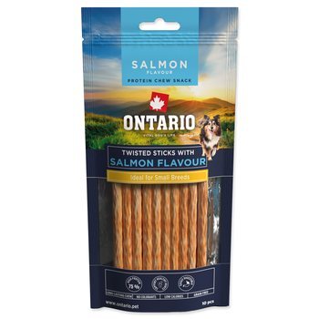 Ontario Protein csemege lazac ízű, rágós csavart rúd 10db 12,7cm
