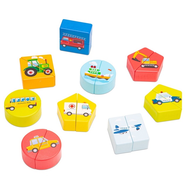 New Classic Toys Drevené vkladacie puzzle - dopravné prostriedky