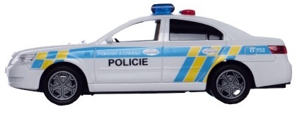 Auto polícia plast na batérie so zvukom so svetlom na zotrvačník