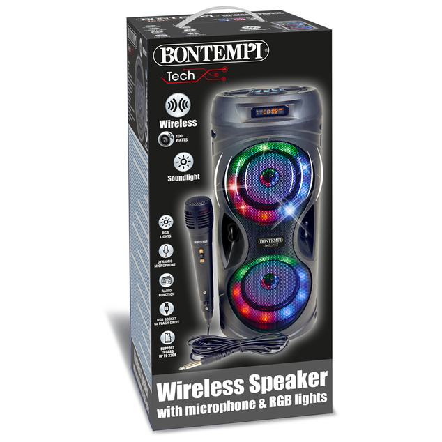 Bontempi Boxa wireless cu microfon și lumini RGB