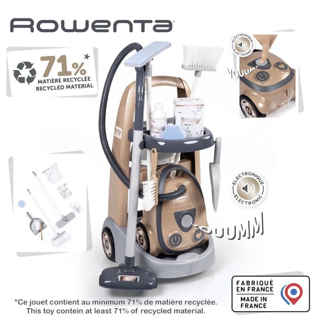 Smoby Vozík pre malú upratovačku s vysávačom Rowenta
