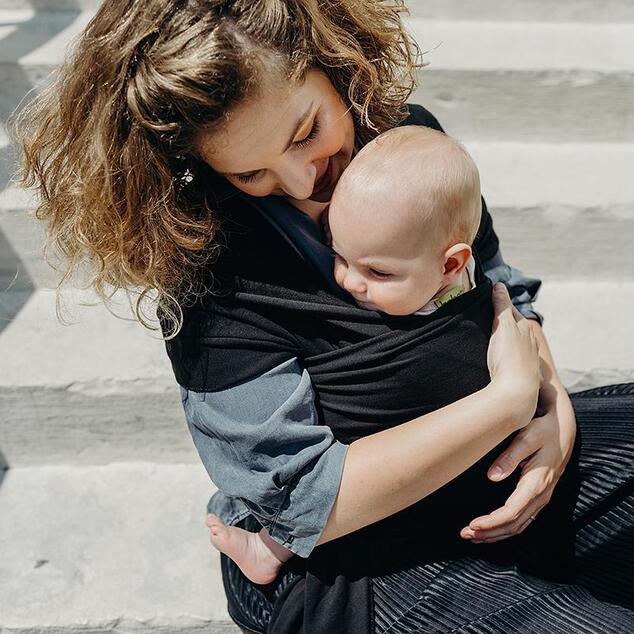 Babytrage / Schal Boba Wrap - Schwarz
