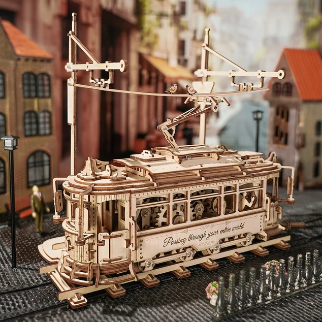 RoboTime 3D Holzmechanik-Puzzle Straßenbahn