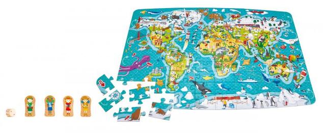 Hape Kinderpuzzle - Weltkarte 2 in 1