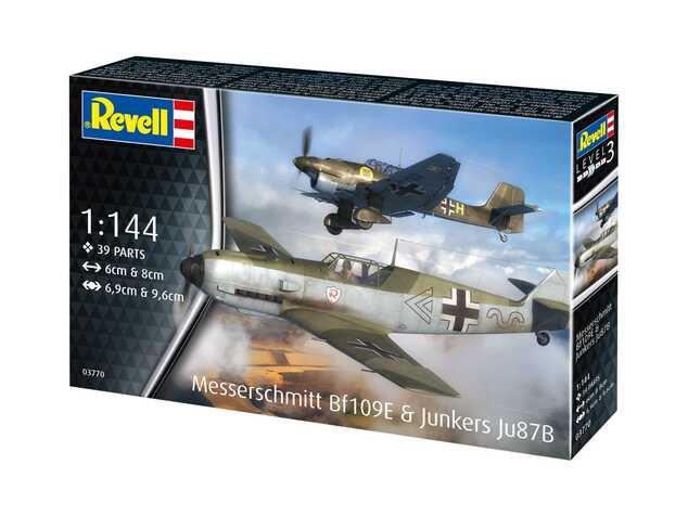 Plastic ModelKit letadlo 03770 - Messerschmitt Bf109E &amp; Junkers Ju87B Stuka (1:144)