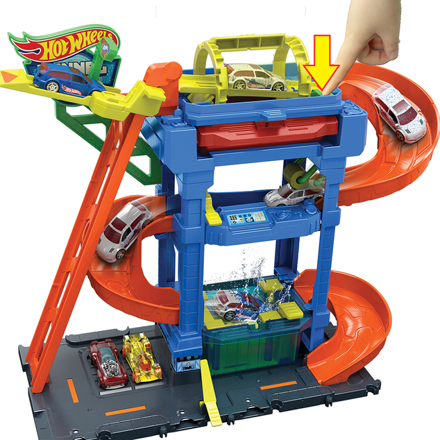 Hot Wheels® City Color Shifters Autolavado con túnel giratorio, HTN80