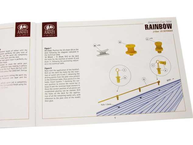 Komplet jadrnice AMATI Rainbow 1934 1:80 z dokončanim trupom