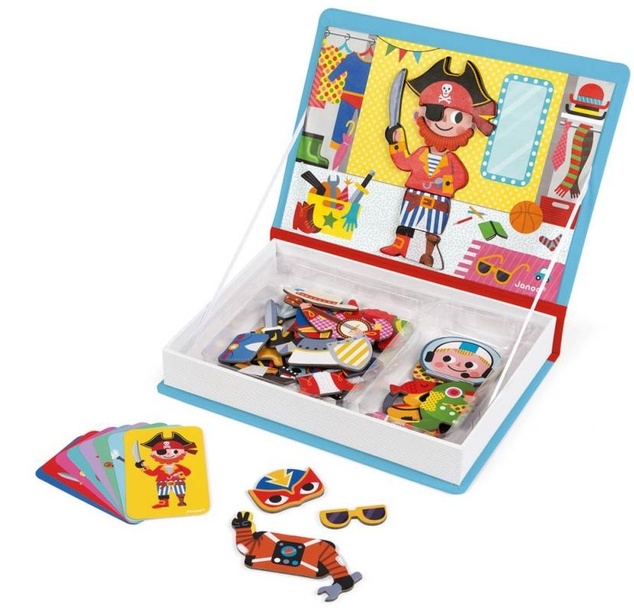 Janod Magnetibook Obliekanie chlapci Magnetická kniha pre deti