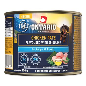 Konzerva Ontario Puppy kuracie paté s príchuťou spirulíny 200g