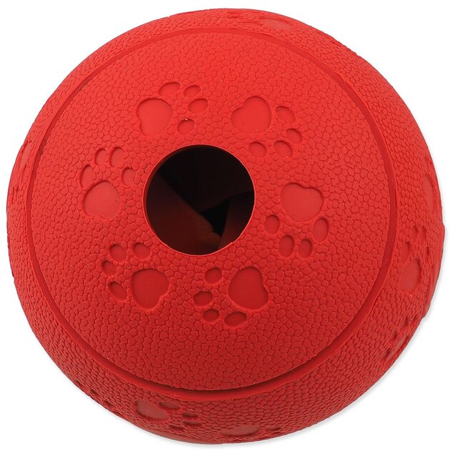 Hračka Dog Fantasy lopta na pamlsky červená 11cm