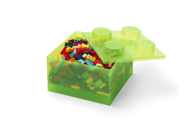 LEGO úložný box 4 s vekom - priehľadná zelená