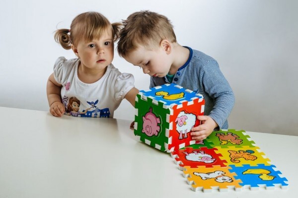 Penové puzzle Moje prvé zvieratká 15x15x1,2cm 6ks MPZ