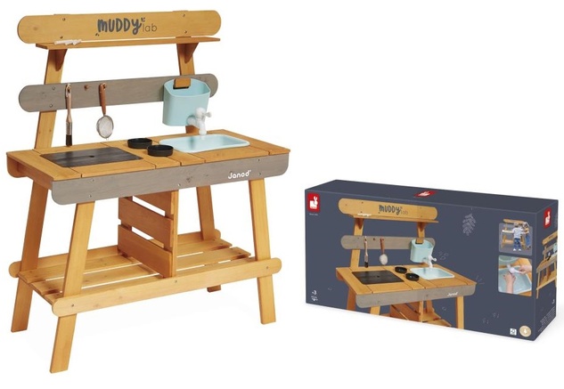 Janod Cuisine extérieure en bois pour enfants Muddy Lab