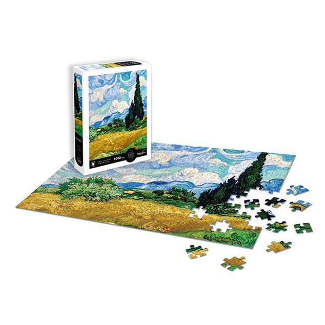 SENTOSPHERE Puzzle Câmp de grâu cu chiparoși - Vincent van Gogh 1000 piese