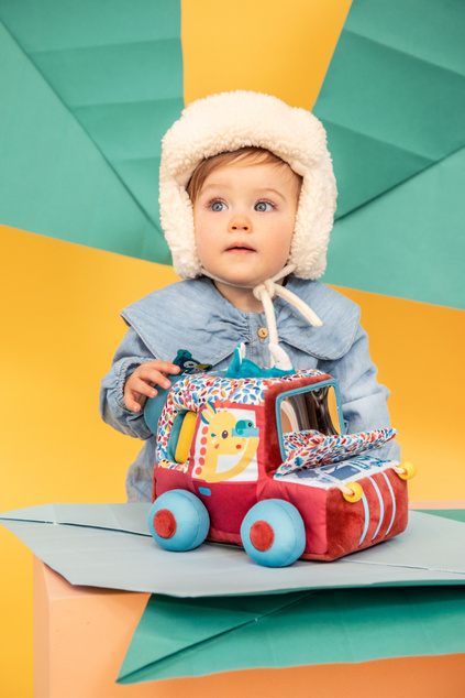 Lilliputiens - textil autó tevékenységekkel és tükörrel