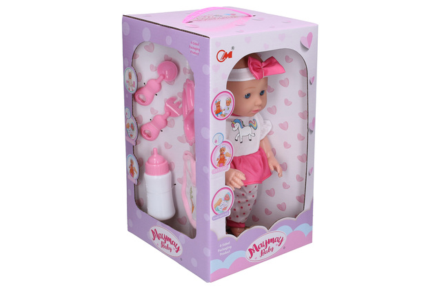 Bambola che piange con accessori ed effetti 4 in 1 30 cm