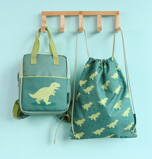 A Little Lovely Company – kleiner quadratischer Rucksack – Dinosaurier