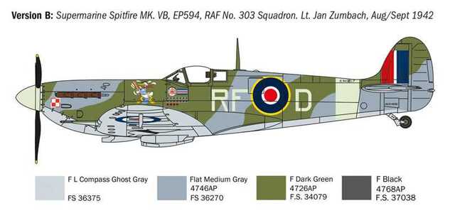 Modellbausatz Flugzeug 1482 - Spitfire Mk.V / Mk.IX Aces (1:72)