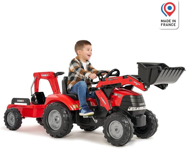 Falk Šliapací traktor 996Y Case IH s nakladačom, rýpadlom a vlečkou