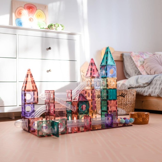 CONNETIX® Pastel Ball Run Pack magnetická stavebnica 106 ks