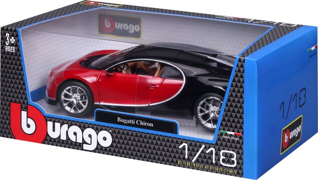 Bburago 1:18 Plus Bugatti Chiron black/red