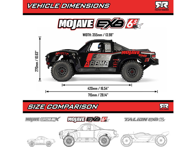 Arrma Mojave 6S EXB BLX 1:7 RTR fekete