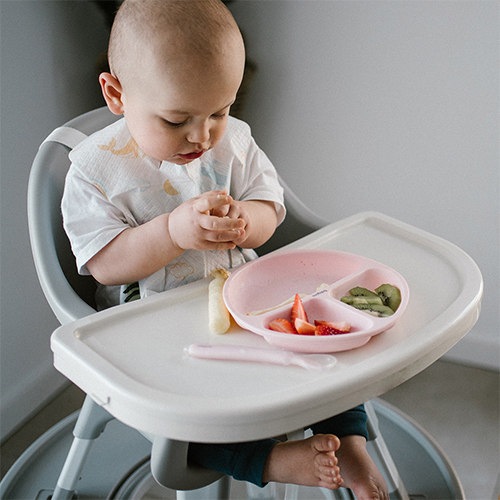 BABYONO Silikonschale mit Saugnapf - Rosa 6m+