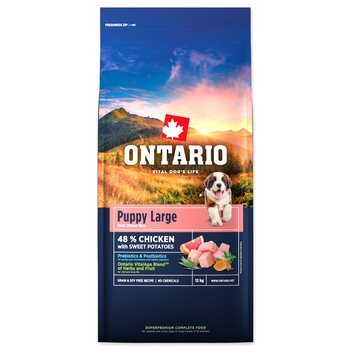 Krmivo Ontario Puppy &amp; Junior Large Chicken &amp; Sweet Potatoes 12kg