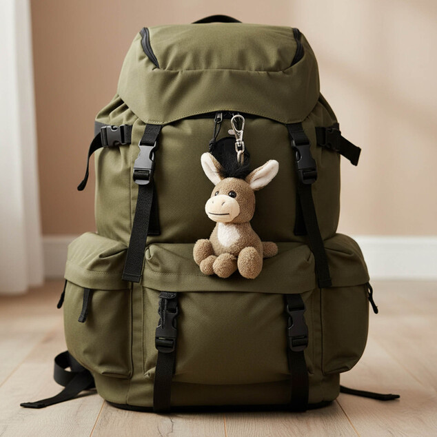 Portachiavi in peluche / ciondolo asino 9 cm ECO-FRIENDLY PLUSH WORLD