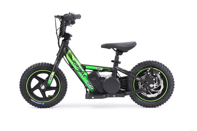 Detské elektrické odrážadlo RIRIBIKE RTX3 24V (12”), zelené, Lítiová batéria, 100W motor
