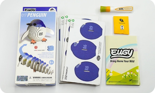 EUGY Tučňák 3D kartonová skládačka