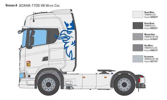 Model Kit truck 3965 - Scania S770 V8 "White Cab" (1:24)