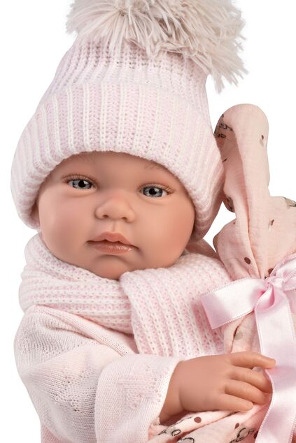 Llorens 84338 NEW BORN DIEVČATKO- realistická bábika bábätko s celovinylovým telom - 43 cm